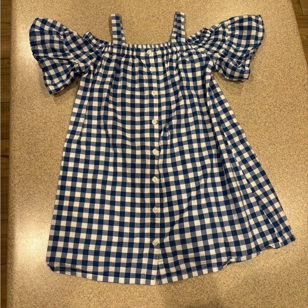Tucker + Tate Blue and White Gingham Cotton Girls Dress Size 4 Spring - Picture 2 of 9